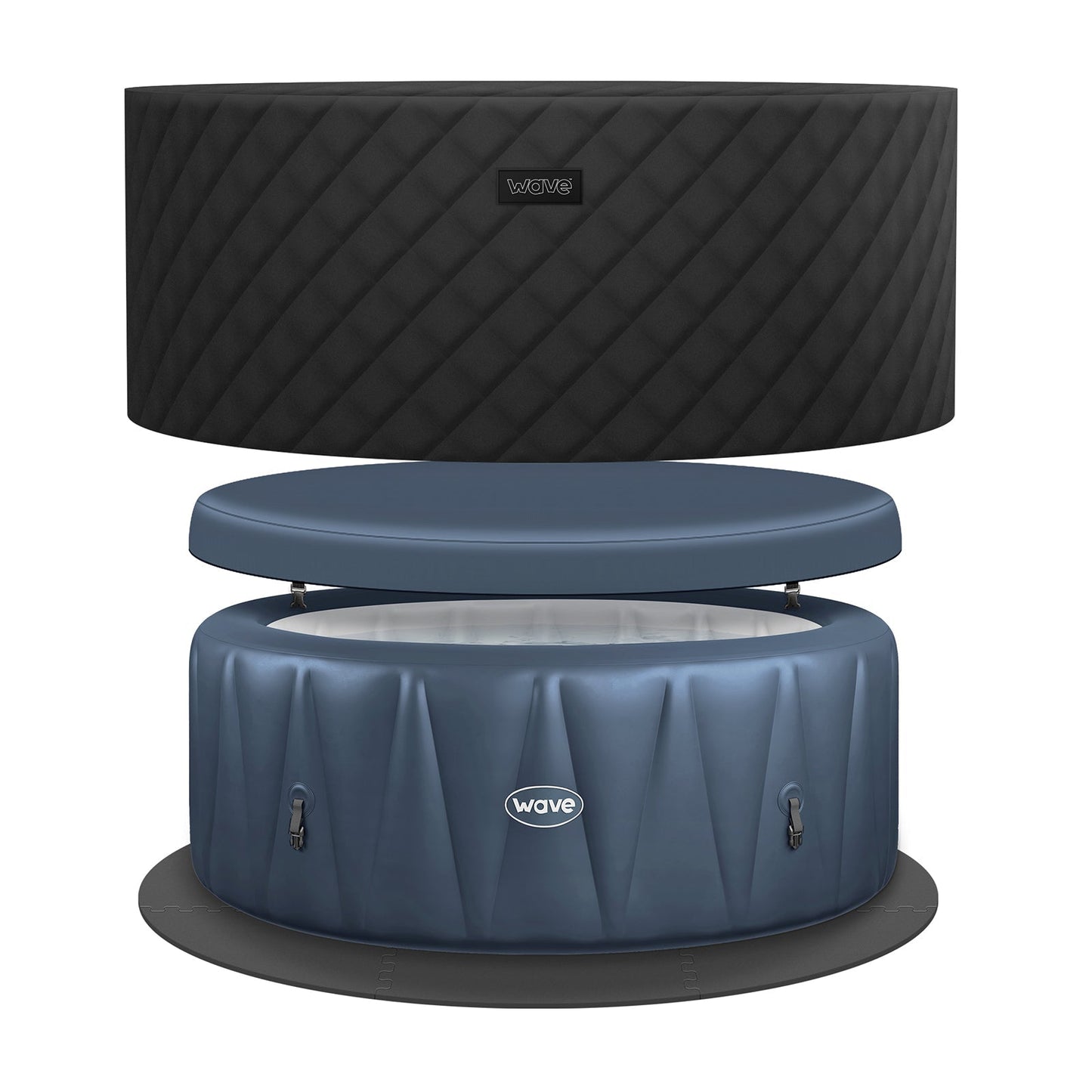 Atlantic | 6-Person Inflatable Hot Tub | Integrated Heater | Navy